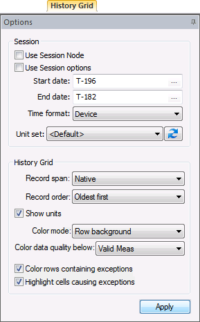 Options Pane